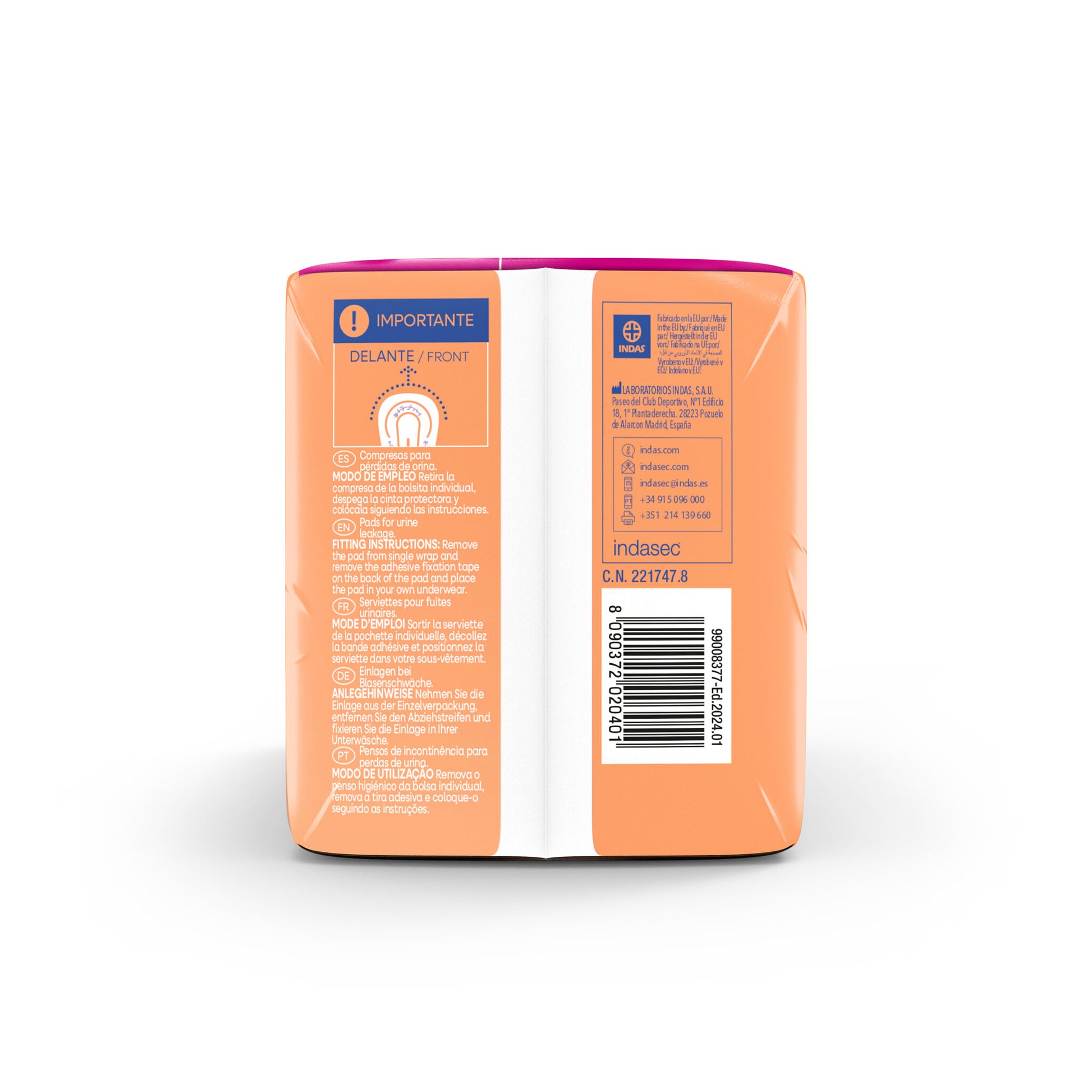 Compresa incontinencia maxi Indasec 15u
