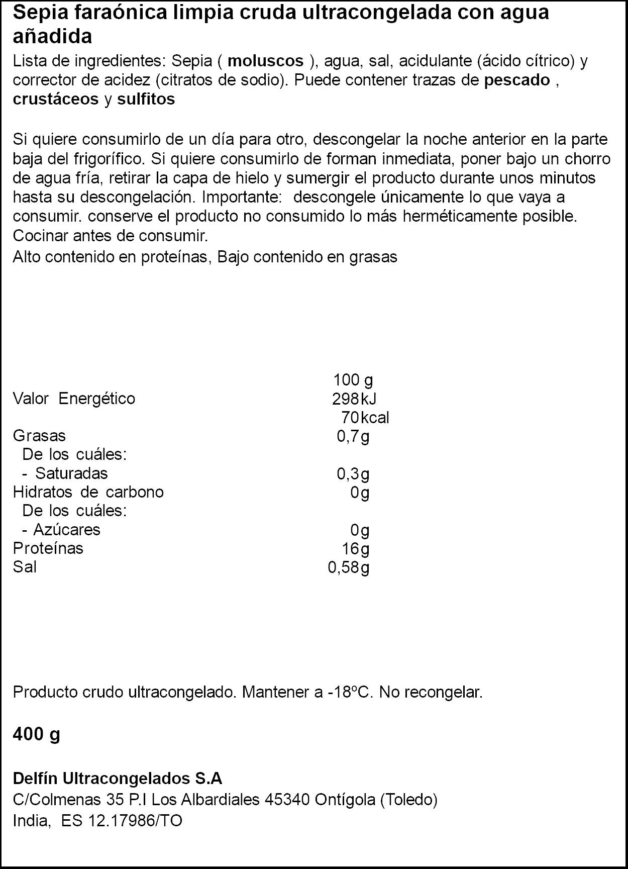 Sepia limpia Delfin 400g