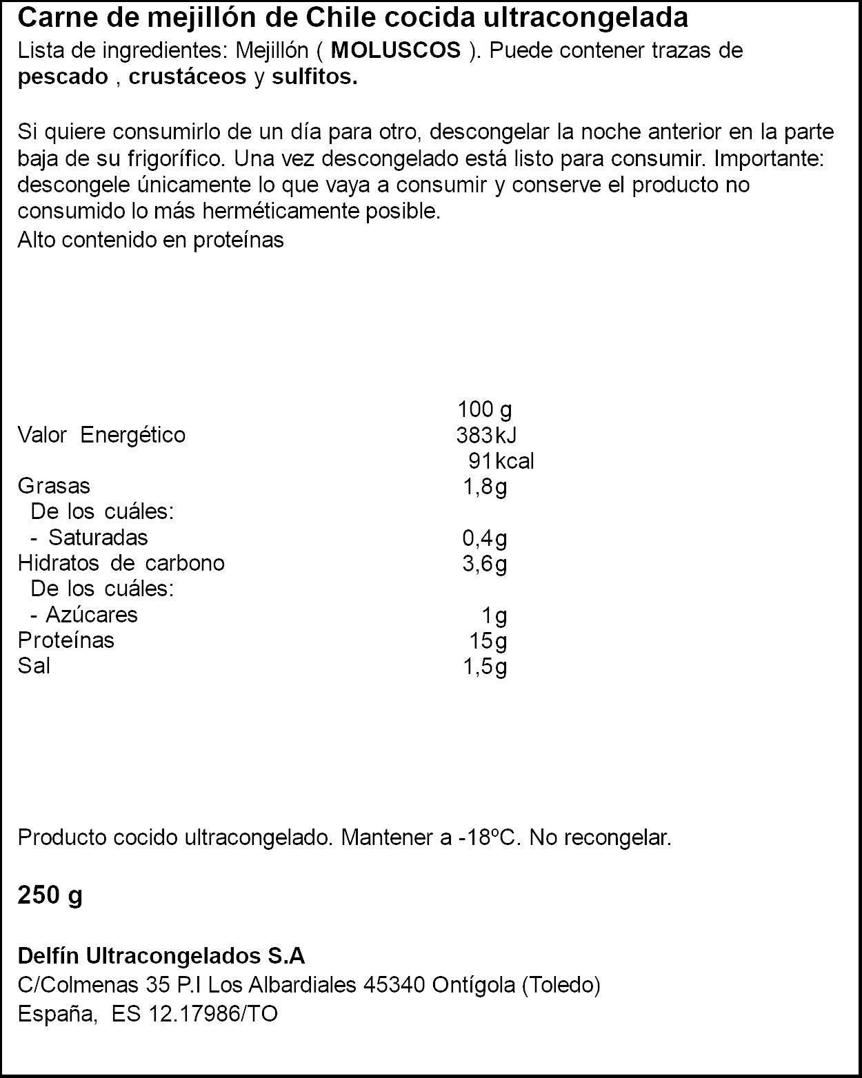 Carne de mejillon Delfin 250g