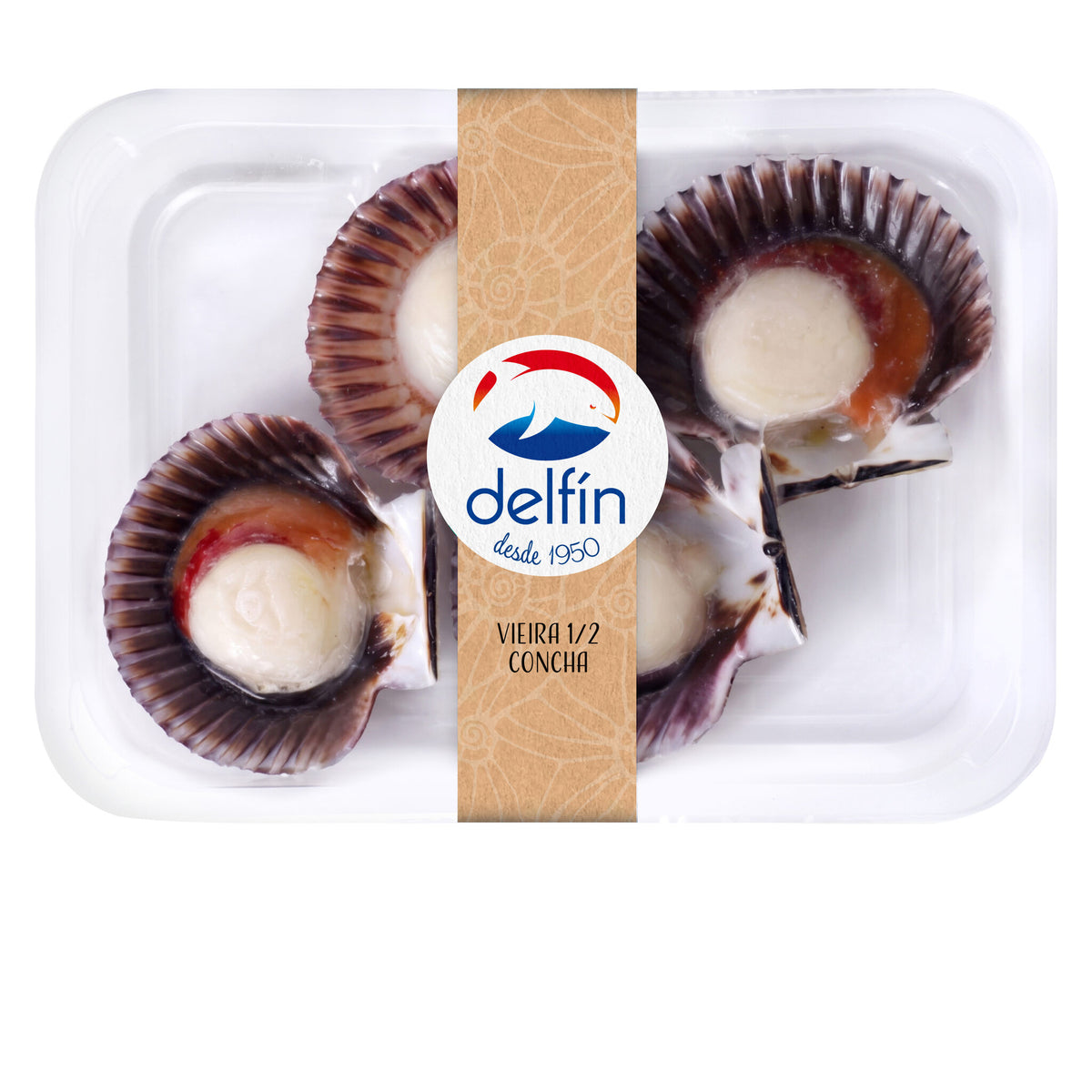 Vieira pacifico 1/2 concha Delfin 140g