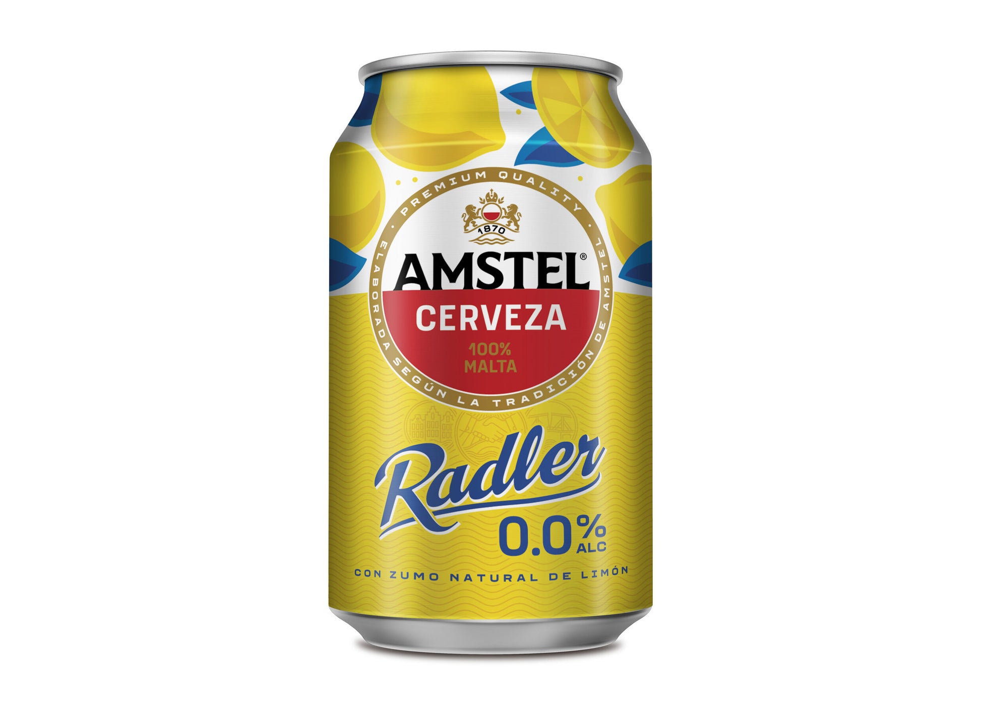 Cerveza limón s/alcohol lata Amstel radler 330ml