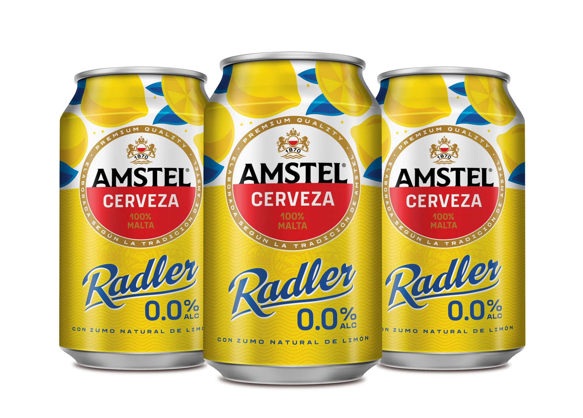 Cerveza limón s/alcohol lata Amstel radler 330ml