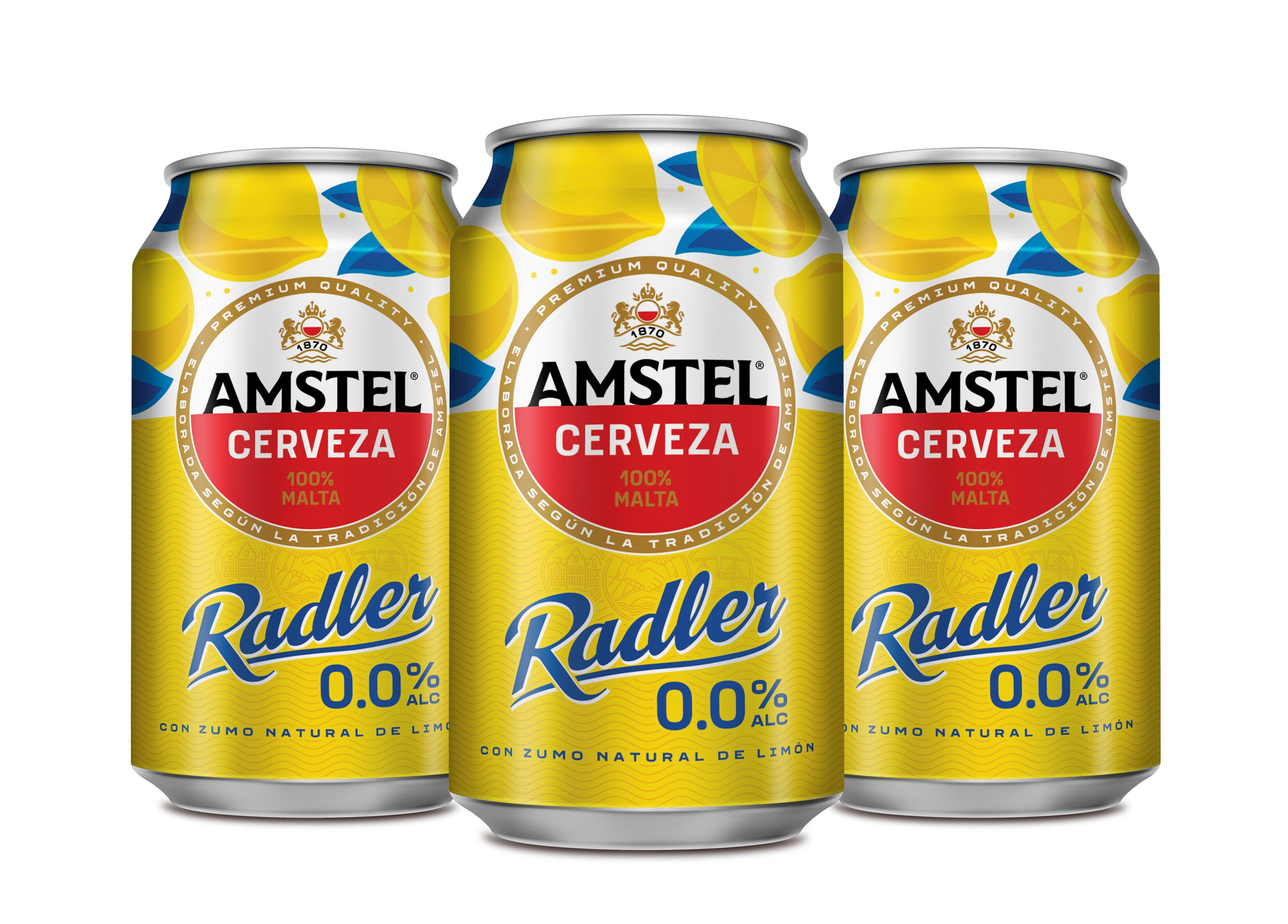 Cerveza limón s/alcohol lata Amstel radler 330ml