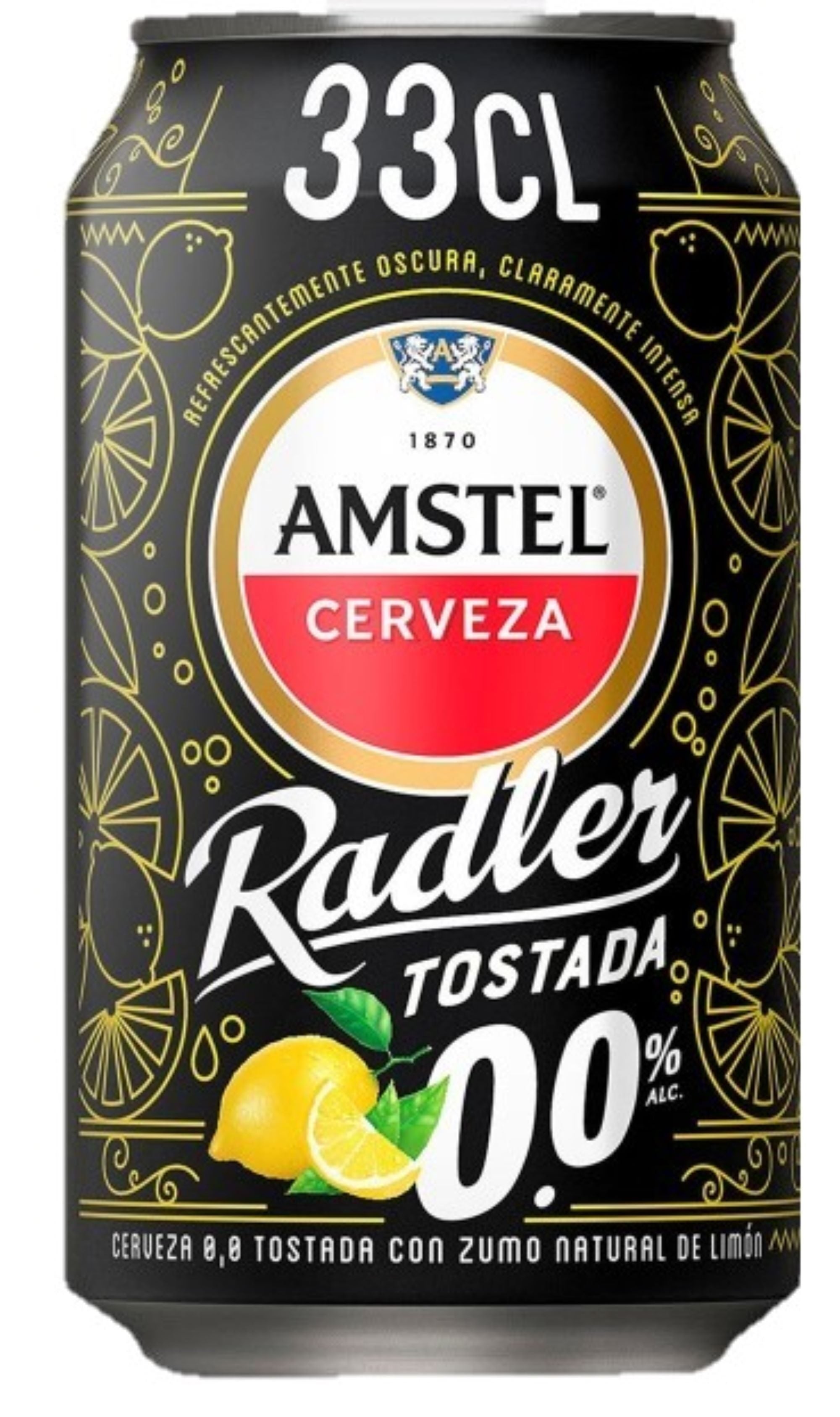 Cerveza radler tostada 0.0 lata Amstel 330ml