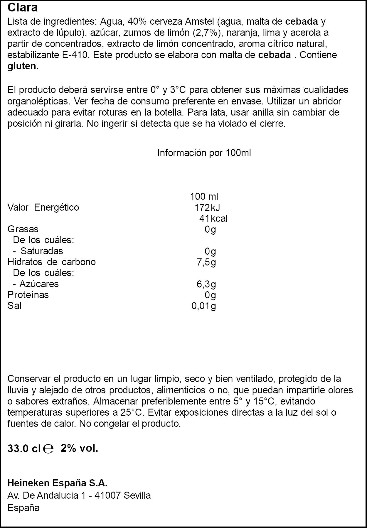 Cerveza limón lata Amstel radler 330ml