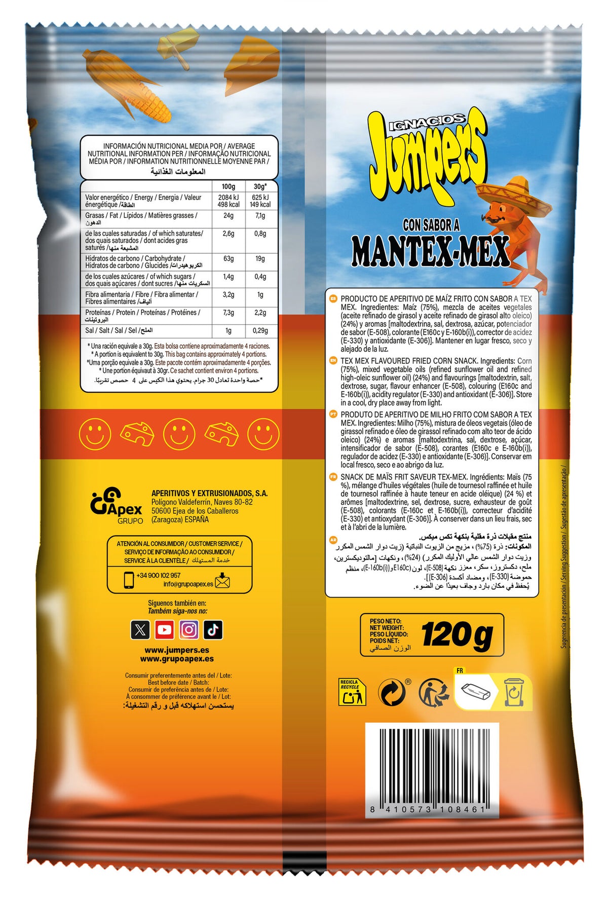 Snacks Ignacios mantex mex Jumpers 120g