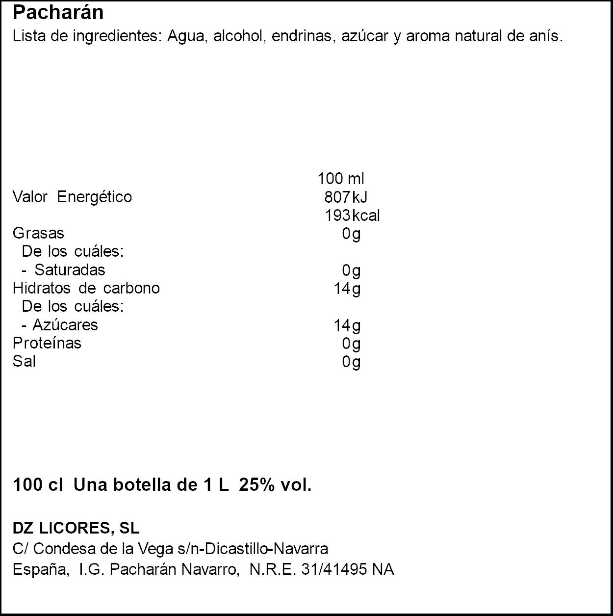 Pacharan  Zoco 1l