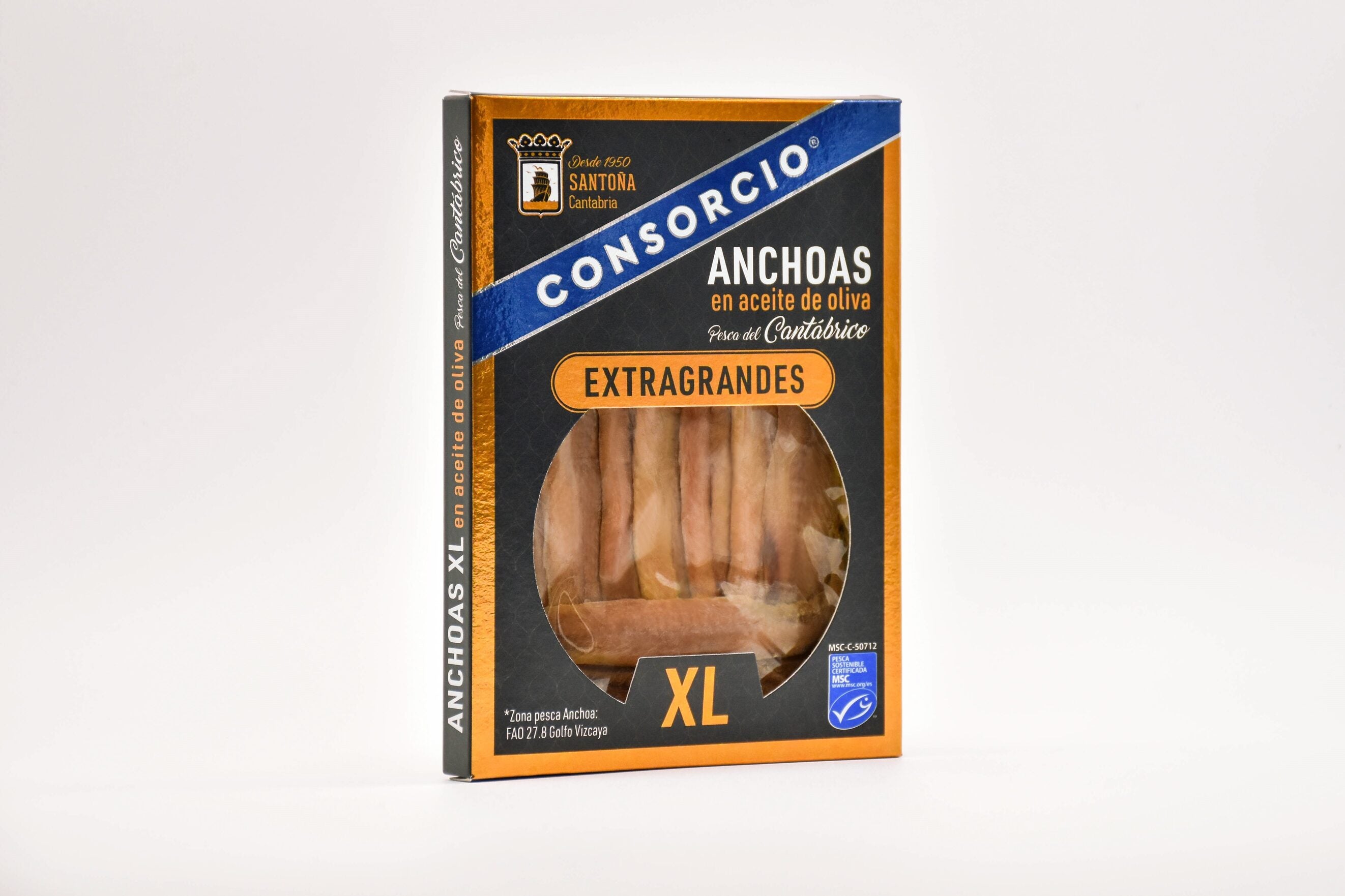 Anchoa del cantábrico extragrande serie oro msc oliva xl Consorcio 50g escurr