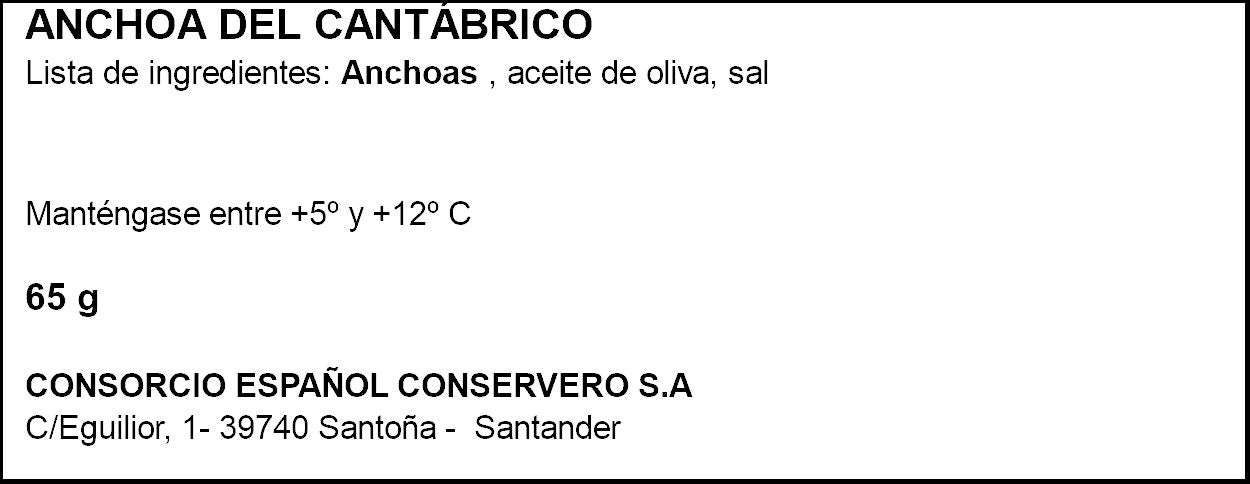 Anchoa del cantábrico extragrande serie oro msc oliva xl Consorcio 50g escurr