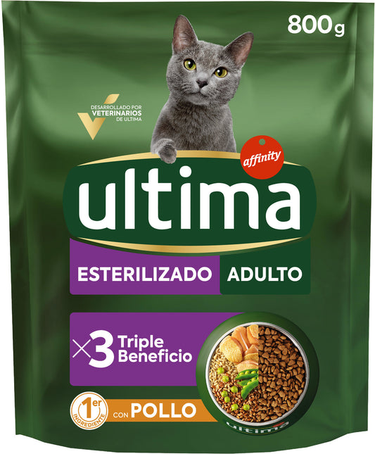 Comida seca gato poll cebada adult esteril Ultima affinity 800g La Despensa