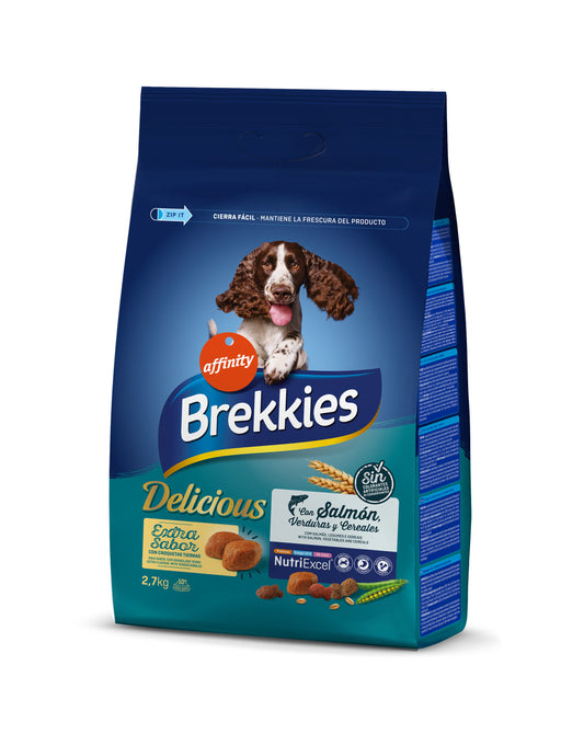 Comida seca perro delicious salmón Brekkies 2.7kg La Despensa