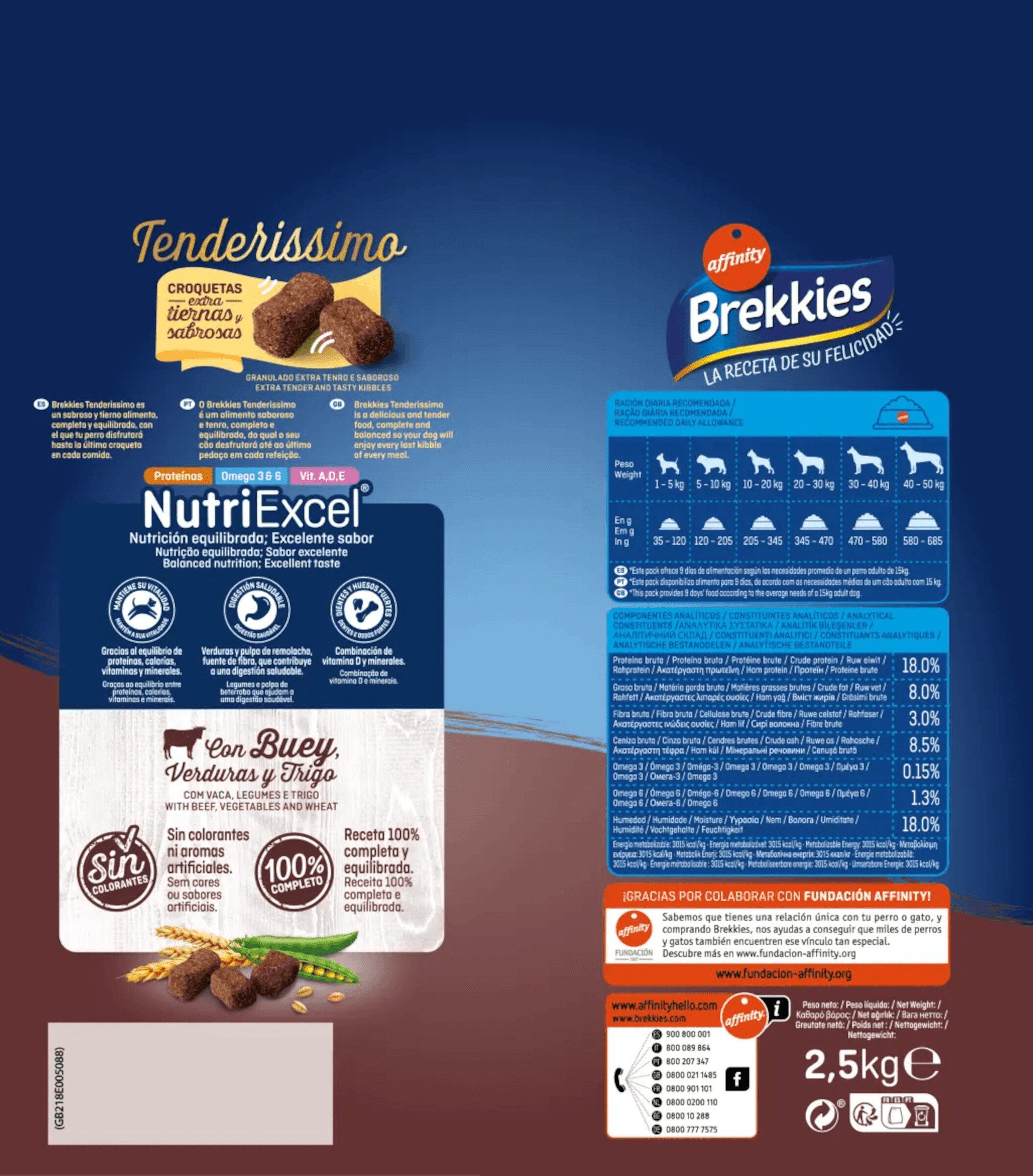 Comida seca perro croquetas tenderissimo Brekkies 2.5kg