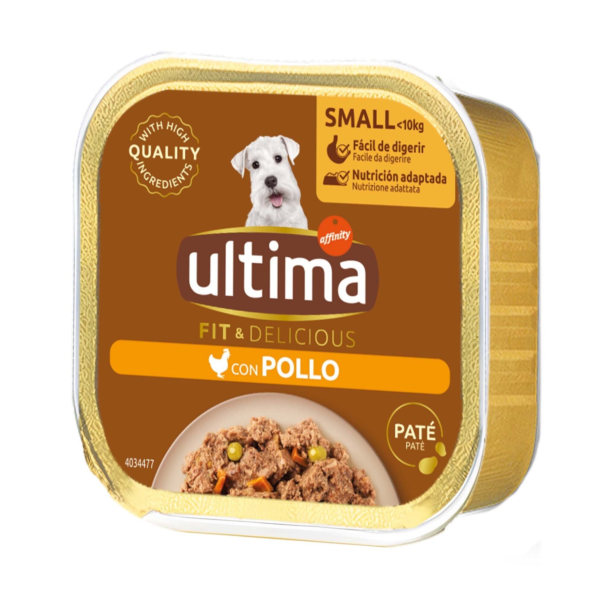 Comida humeda perro mini pollo tarrina Ultima 150g