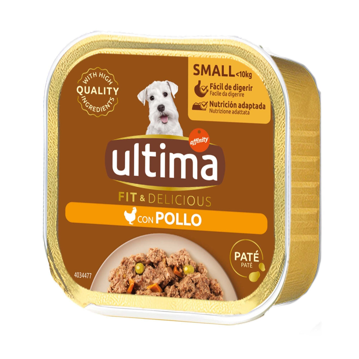 Comida humeda perro mini pollo tarrina Ultima 150g