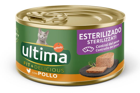 Comida humeda gato esterilizado pollo lata Ultima 85g La Despensa