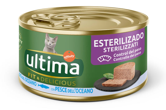 Comida humeda gato esterilizado pescado oceano lata Ultima 85g La Despensa