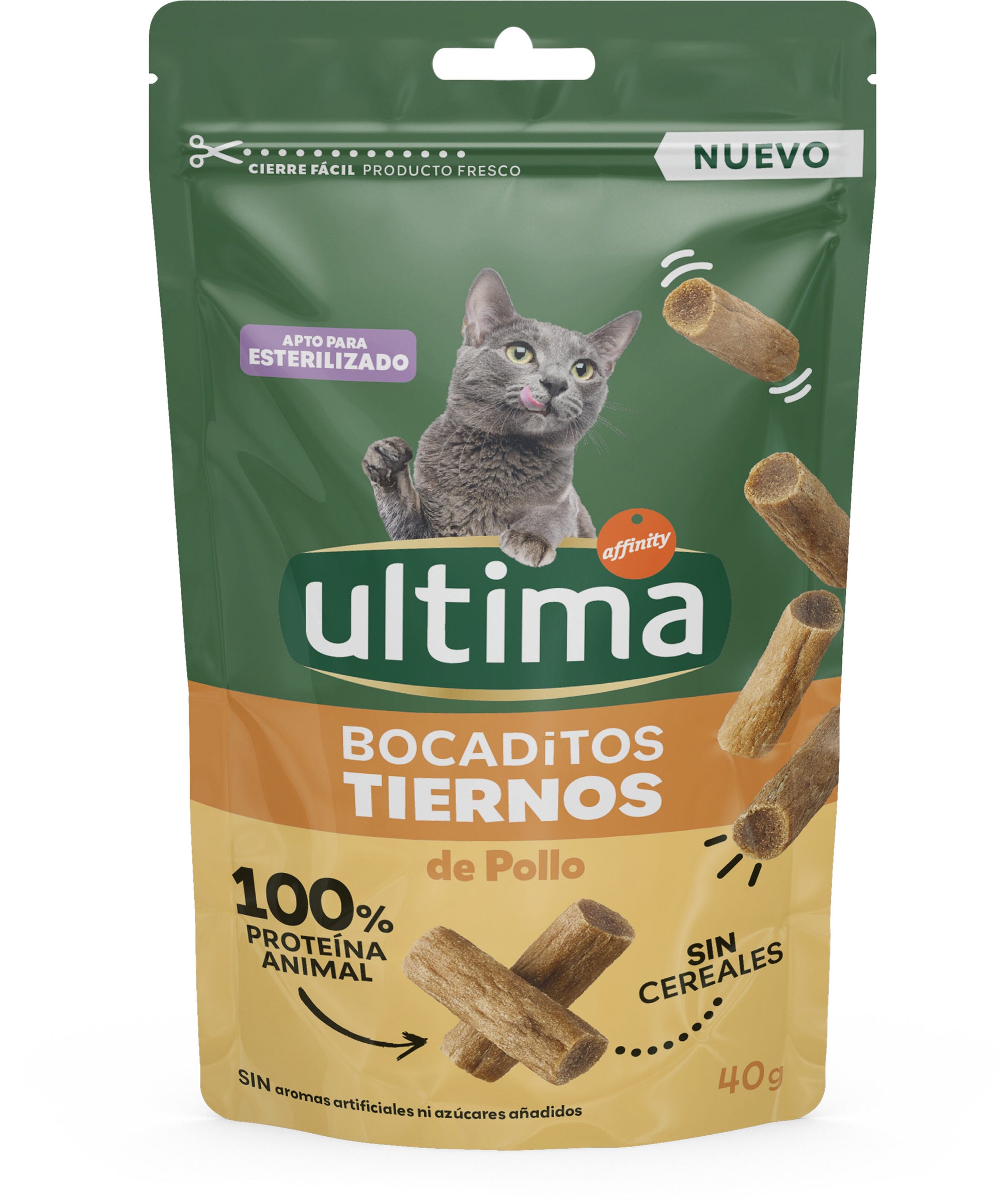 Snack gato bocadito tierno pollo Ultima 40g