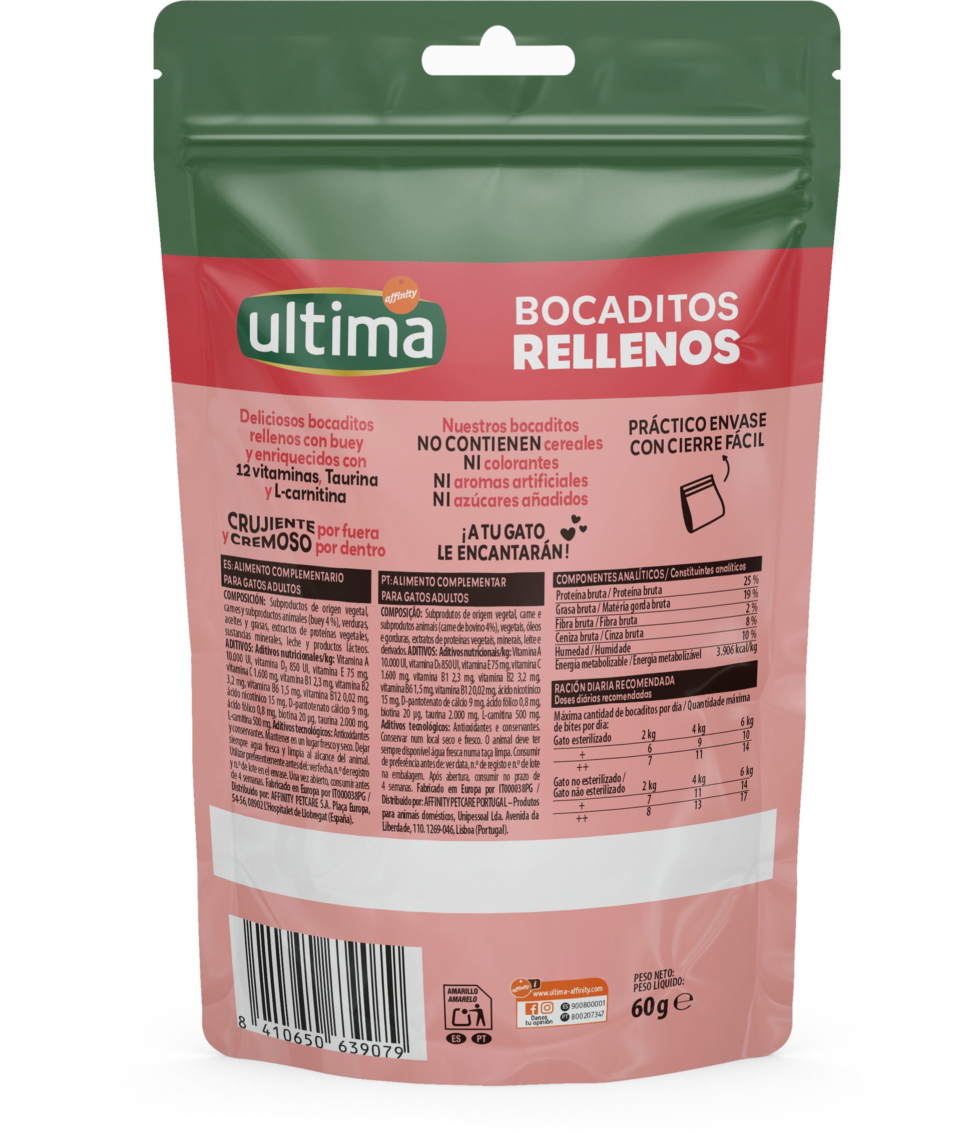 Snack gato bocaditos buey Ultima 60g
