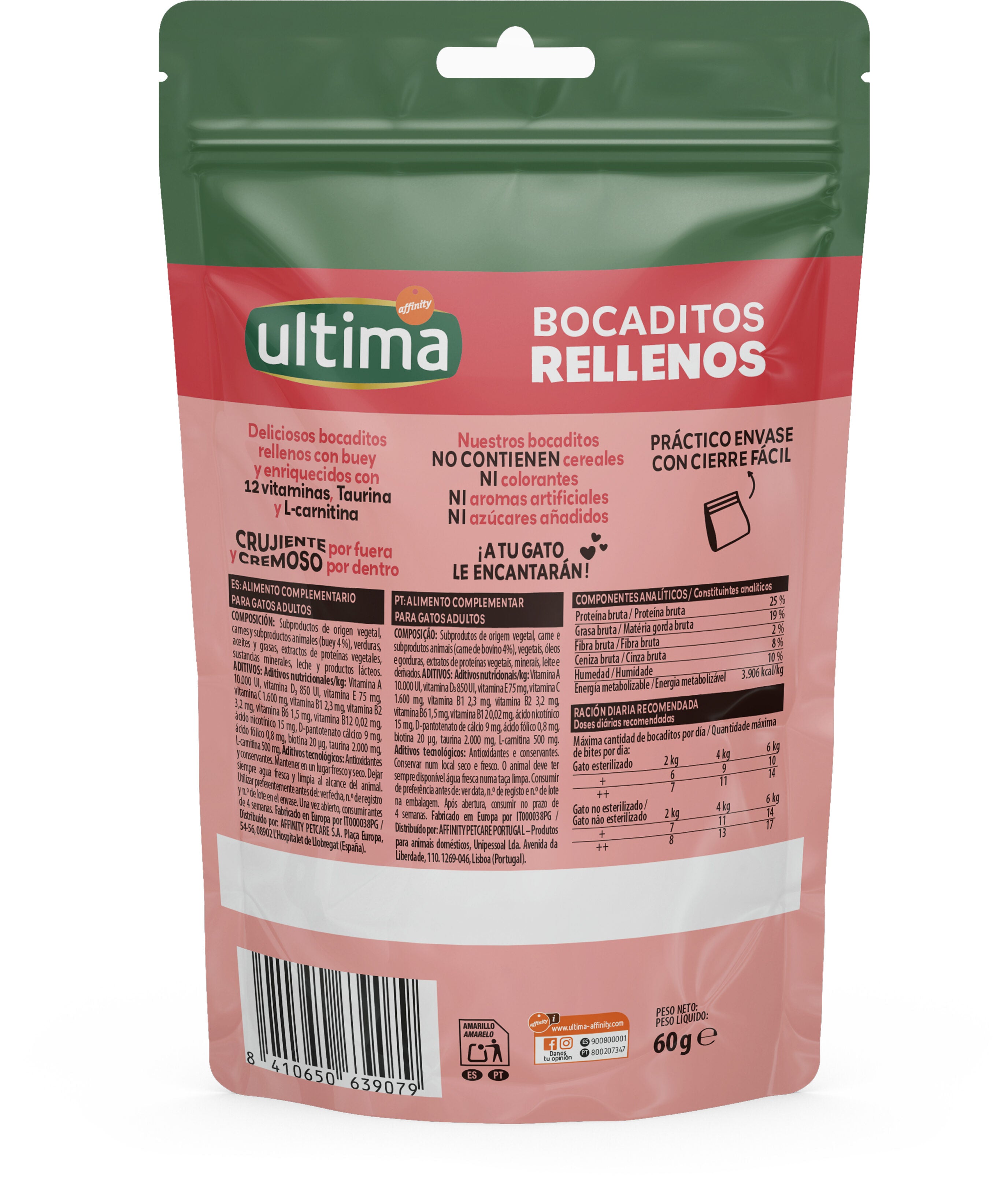 Snack gato bocaditos buey Ultima 60g