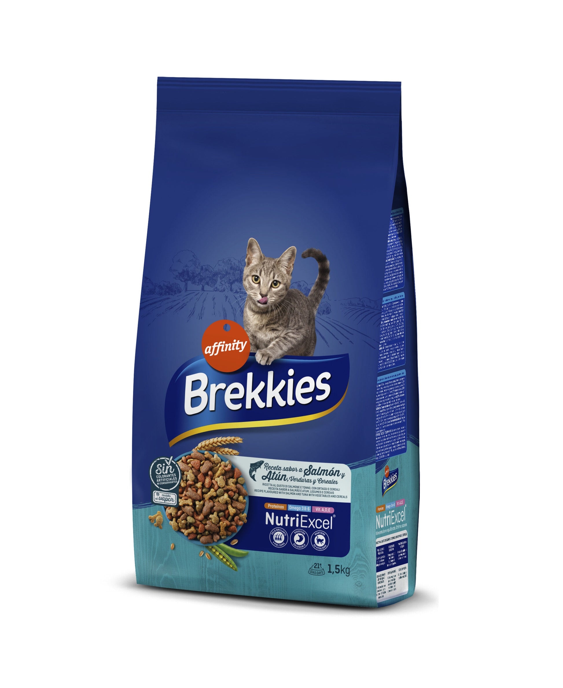 Comida seca gato pescado mix Brekkies excel 1.5kg