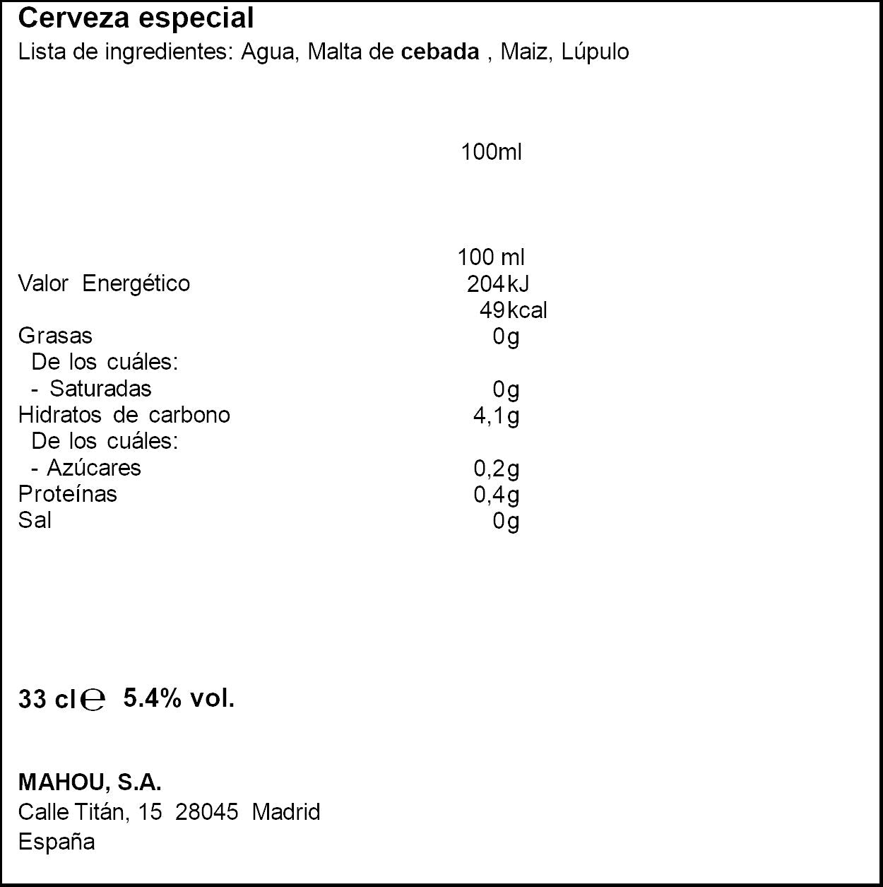 Cerveza lata San miguel 330ml