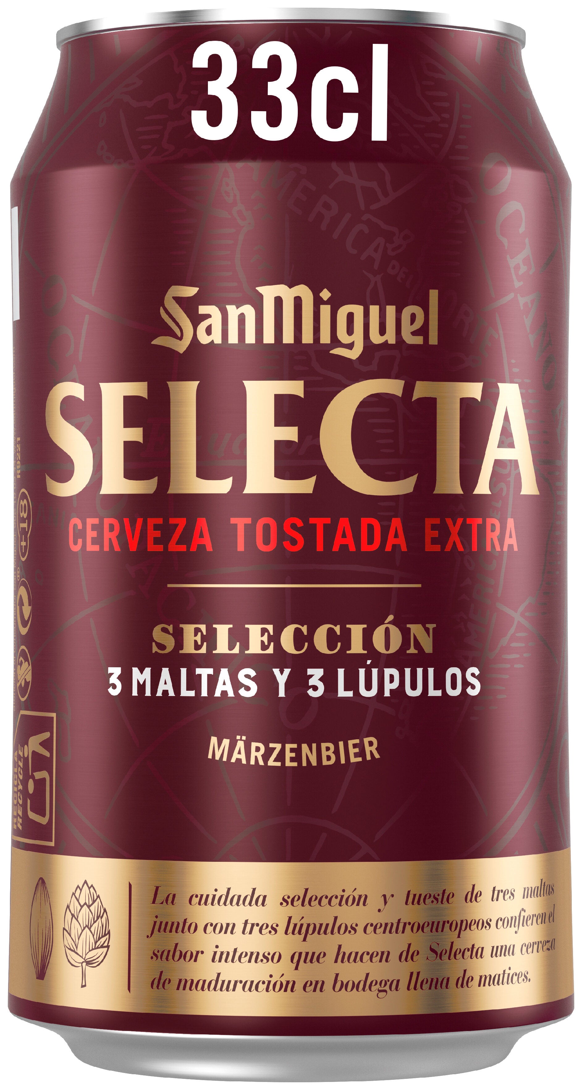 Cerveza selecta xv especial tostada lata San miguel 330ml
