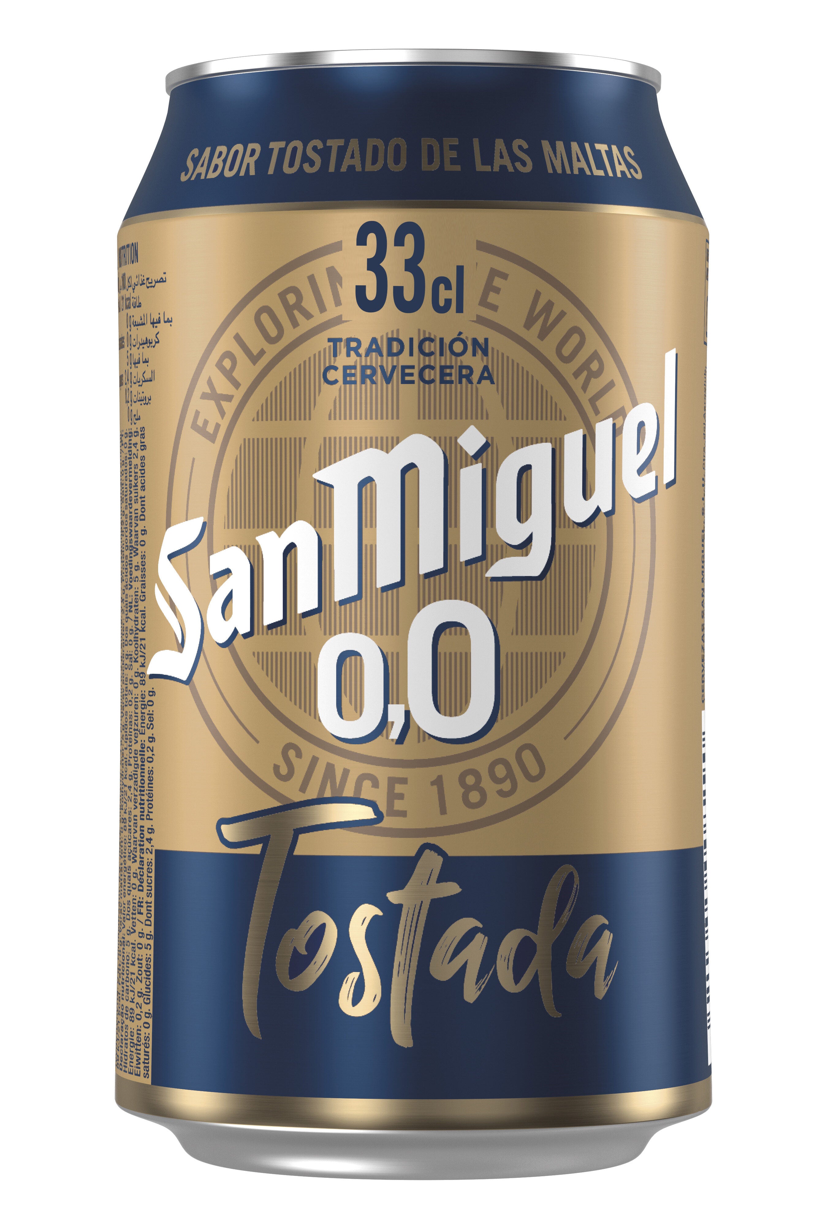 Cerveza tostada 0.0 lata San miguel 330ml