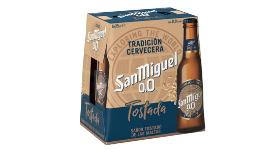 Cerveza s/alcohol tostada cristal San miguel p6 250ml/u La Despensa