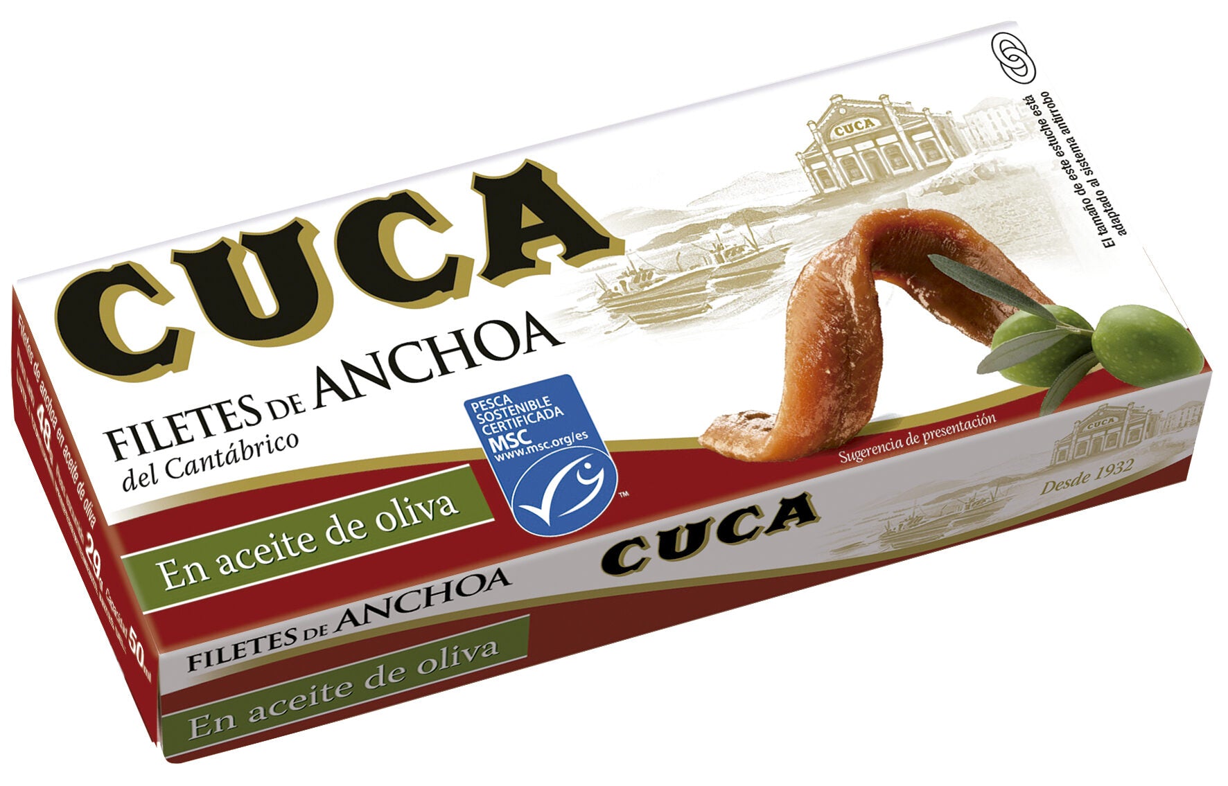 FILETE DE ANCHOA ACEITE OLIVA CUCA 48G ESCURR