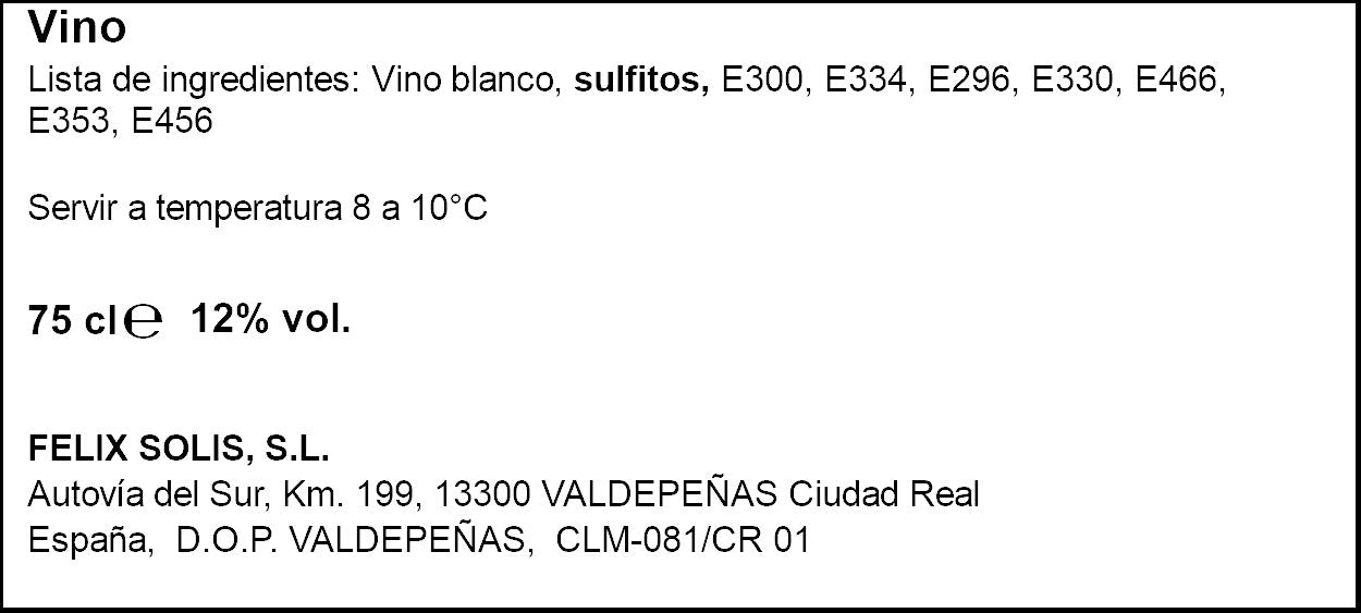 Vino blanco verdejo valdepeñas Los molinos  750ml