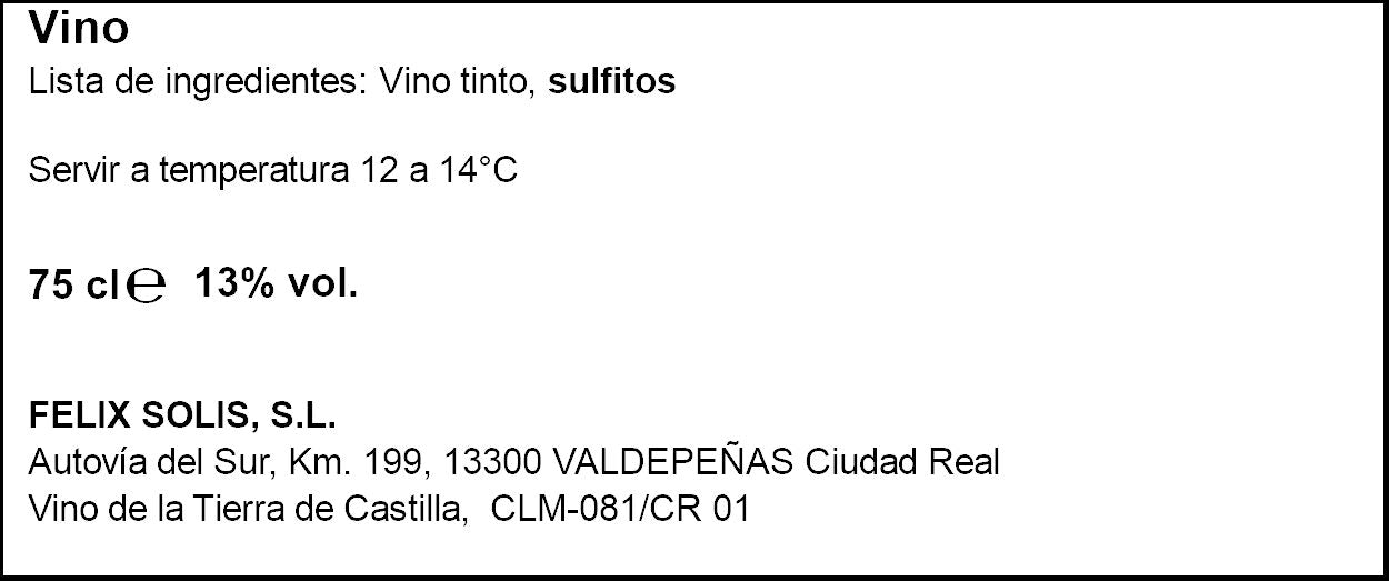 Vino tinto cabernet sauvinon viña Albali 750ml