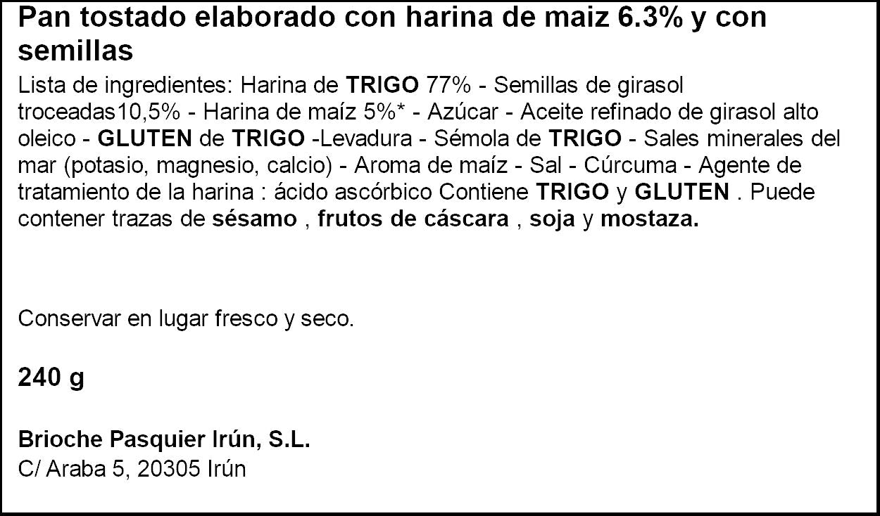 Pan de maíz c/pipas y cúrcuma recodno 240g