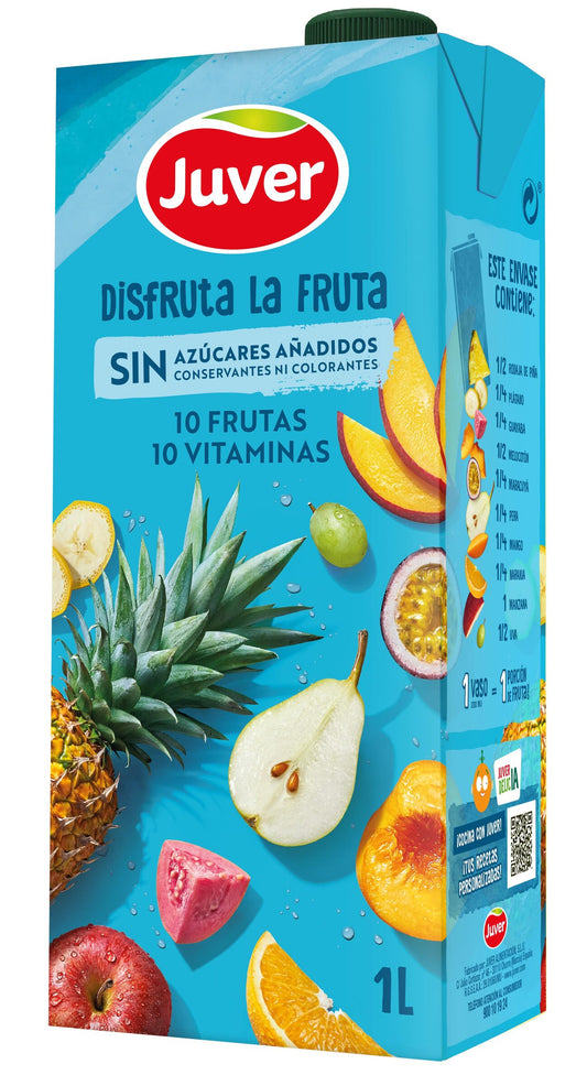 Bebidas de frutas 10 frutas + 10 vitaminas Disfruta Juver 1l La Despensa