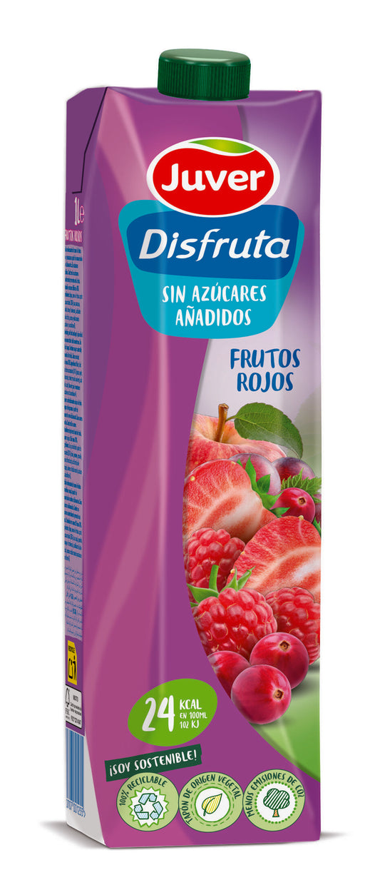 Bebida de zumo frutos rojos/manzana Disfruta Juver 1l La Despensa