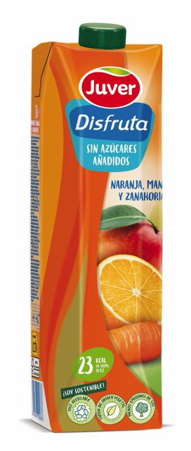 Bebida refrescante zumo Naranja/mango/zanahoria Juver 1l