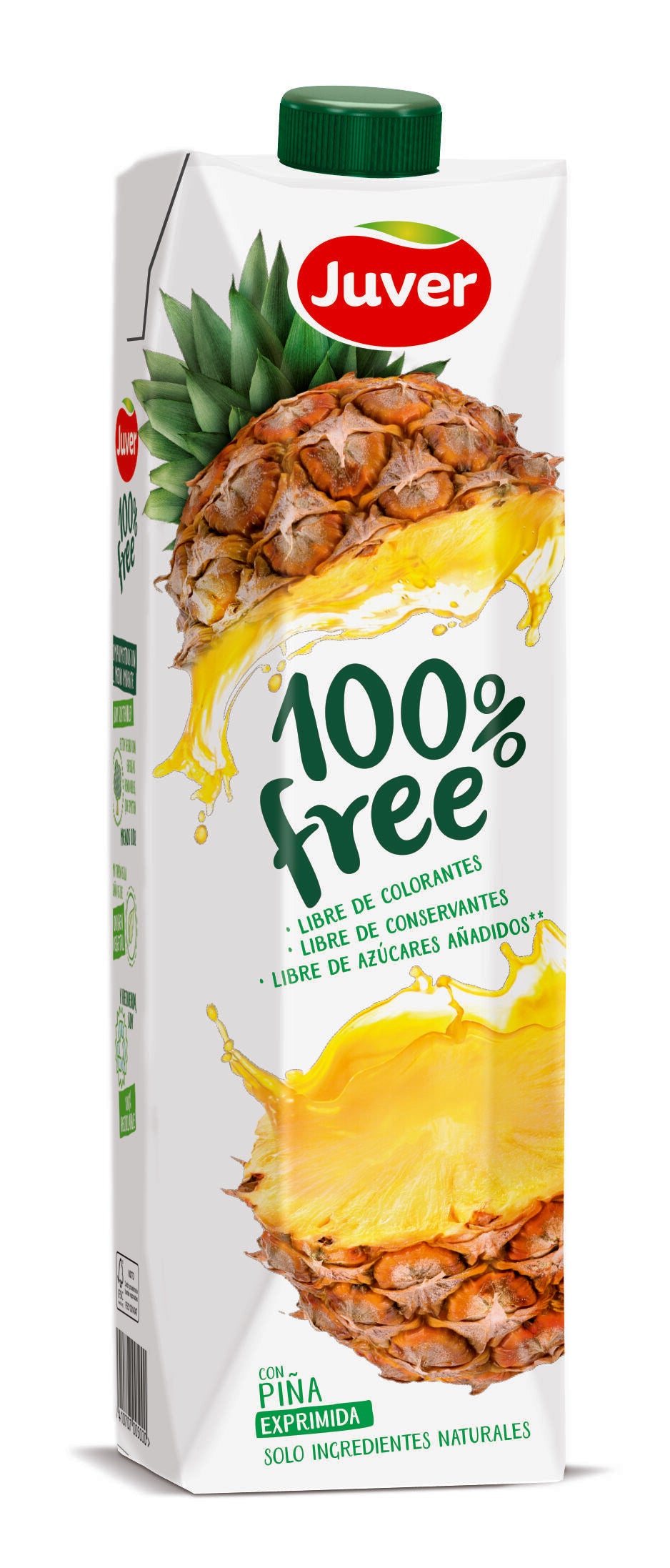 Zumo concentrado c/piña exprimida 100% free Juver 1l