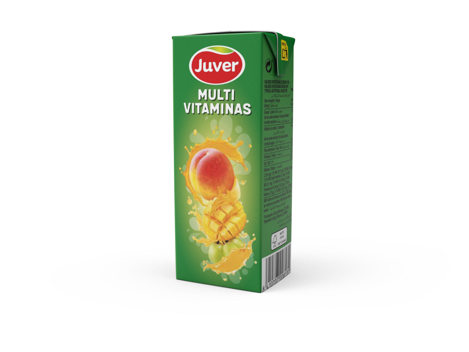 Bebida de zumo multivitaminas Juver p3 200ml/u