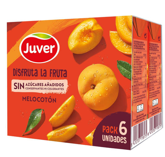 Bebida refrescante melocotón s/az Disfruta Juver p6 200ml/u La Despensa