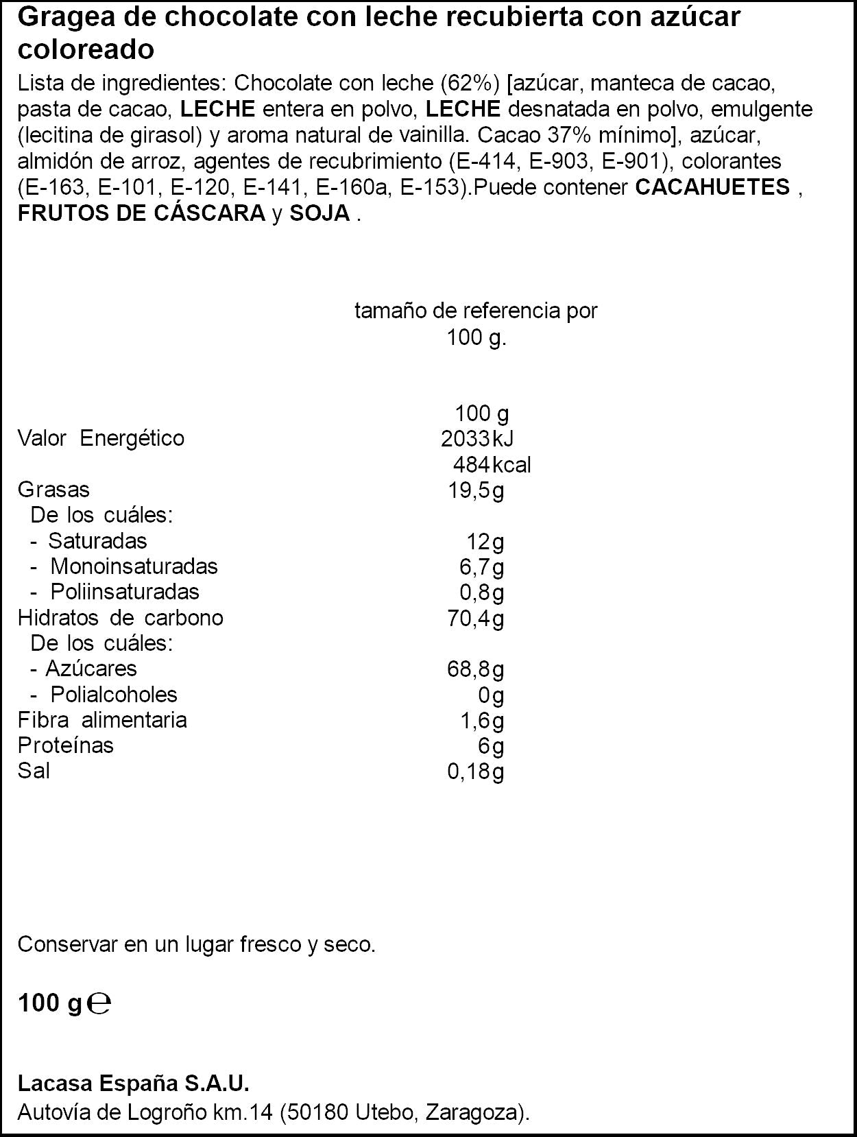 Chocolate grajea Lacasitos 150g