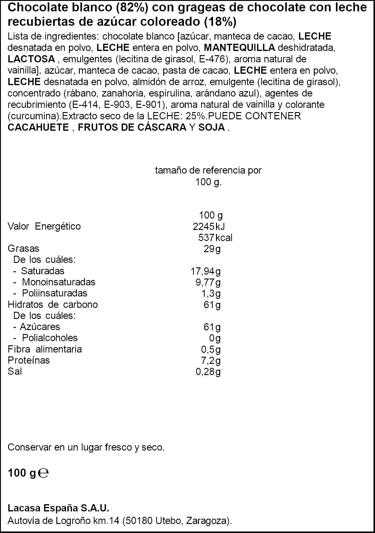 Chocolate blanco Lacasitos 100g