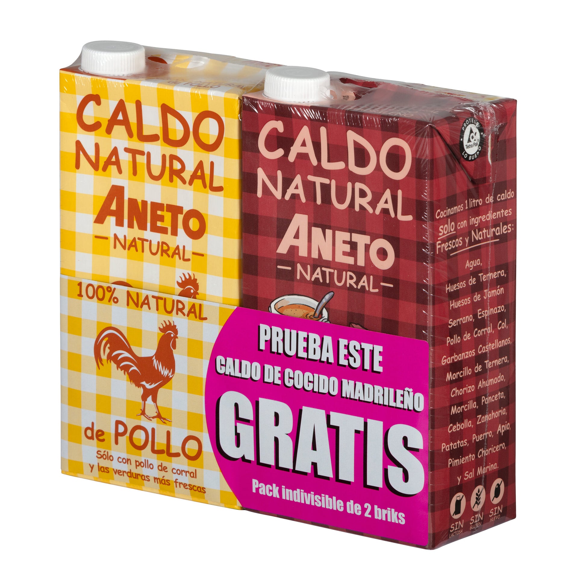 PACK CALDO POLLO + COCIDO GRATIS ANETO 2L