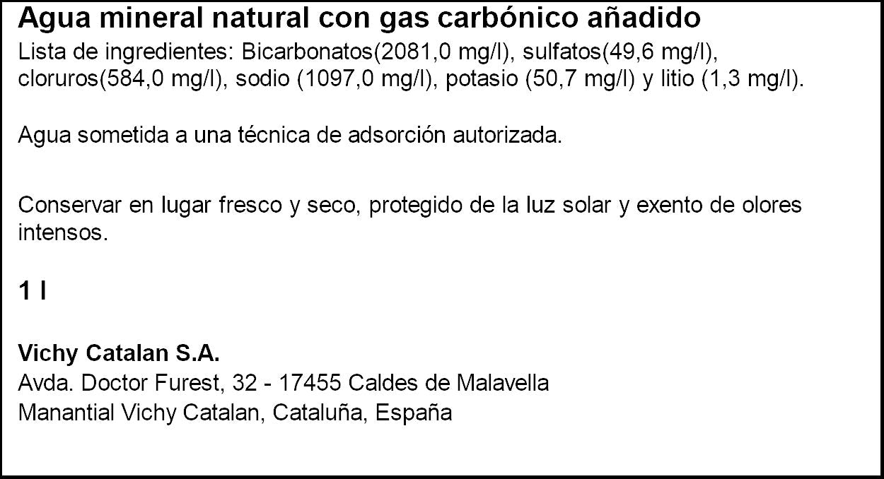 Agua mineral c/gas Vichy catalán 1l