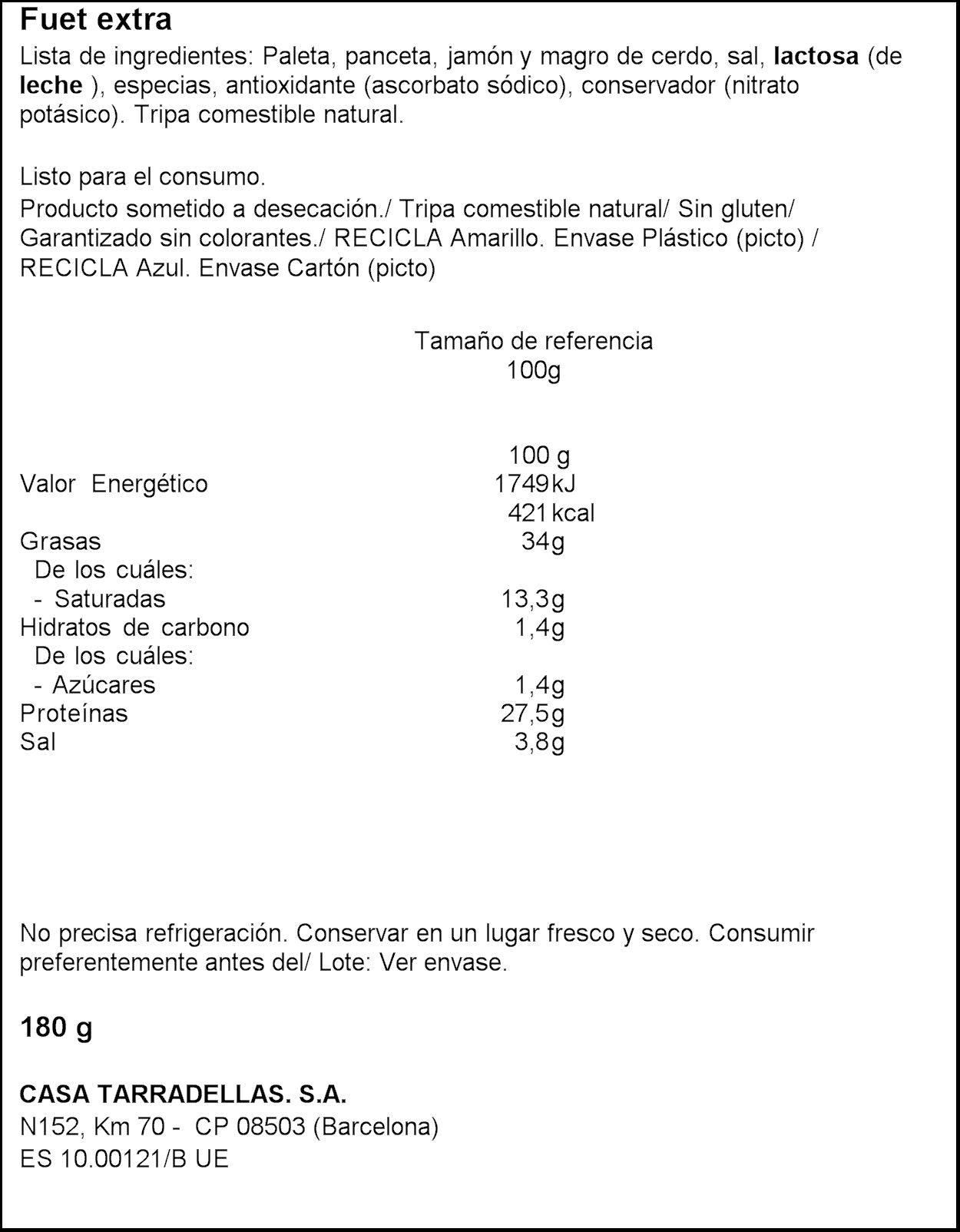 Espetec  Casa Tarradella 180g