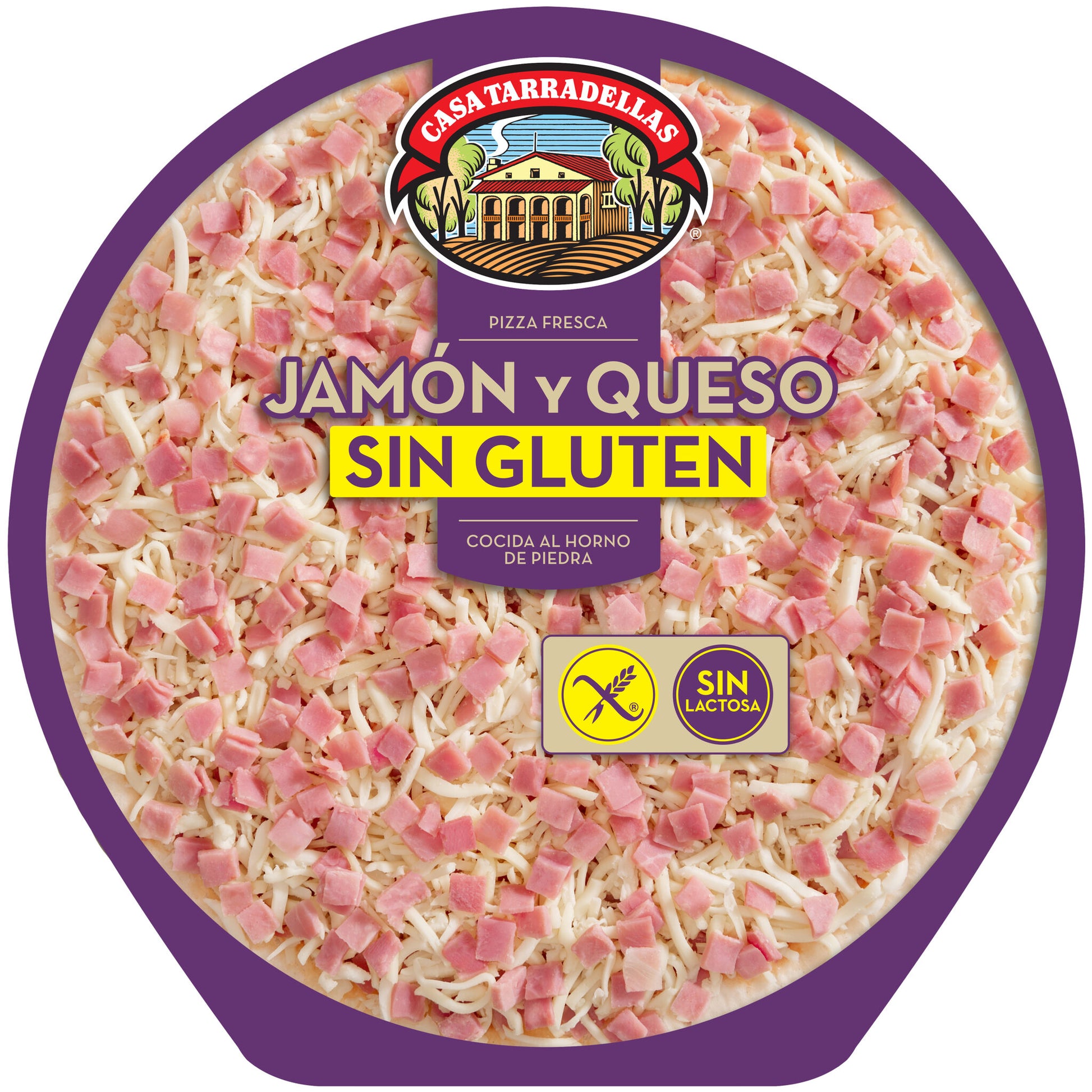 Pizza sin gluten jamon y queso Tarradellas 420g