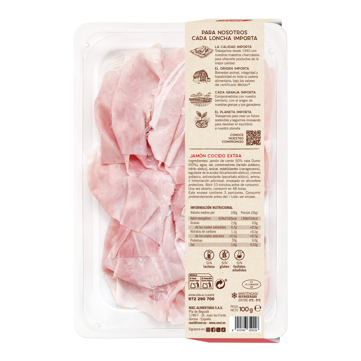 Jamon cocido petalos Noel 100g