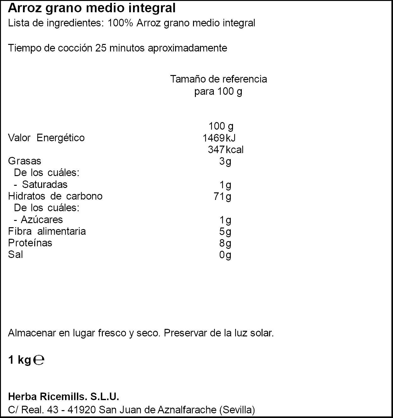 Arroz integral Sos 1kg