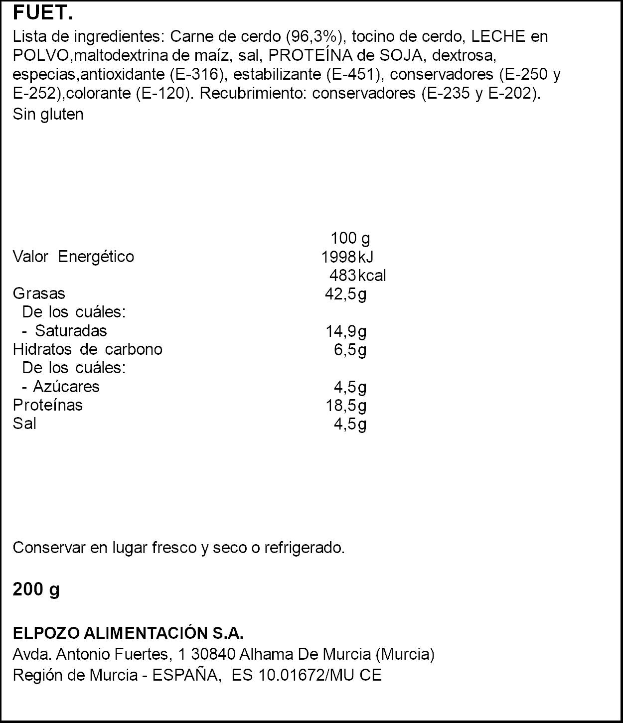 Fuet nobleza El pozo 200g