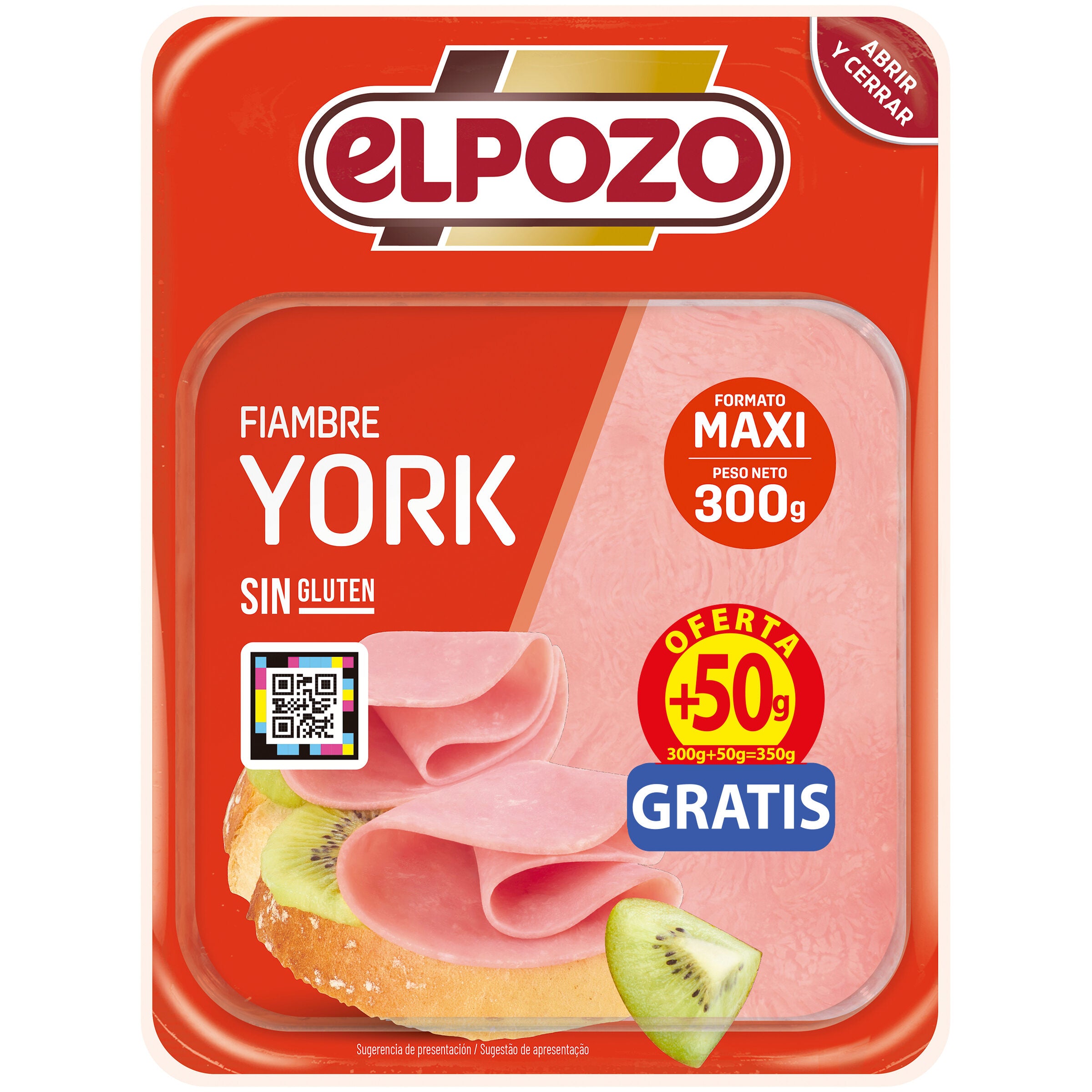 Jamón york maxi lonchas El pozo 300g