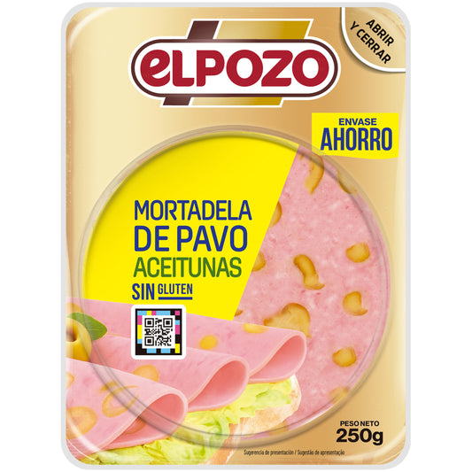 Mortadela pavo c/aceituna lonchas El pozo 250g La Despensa