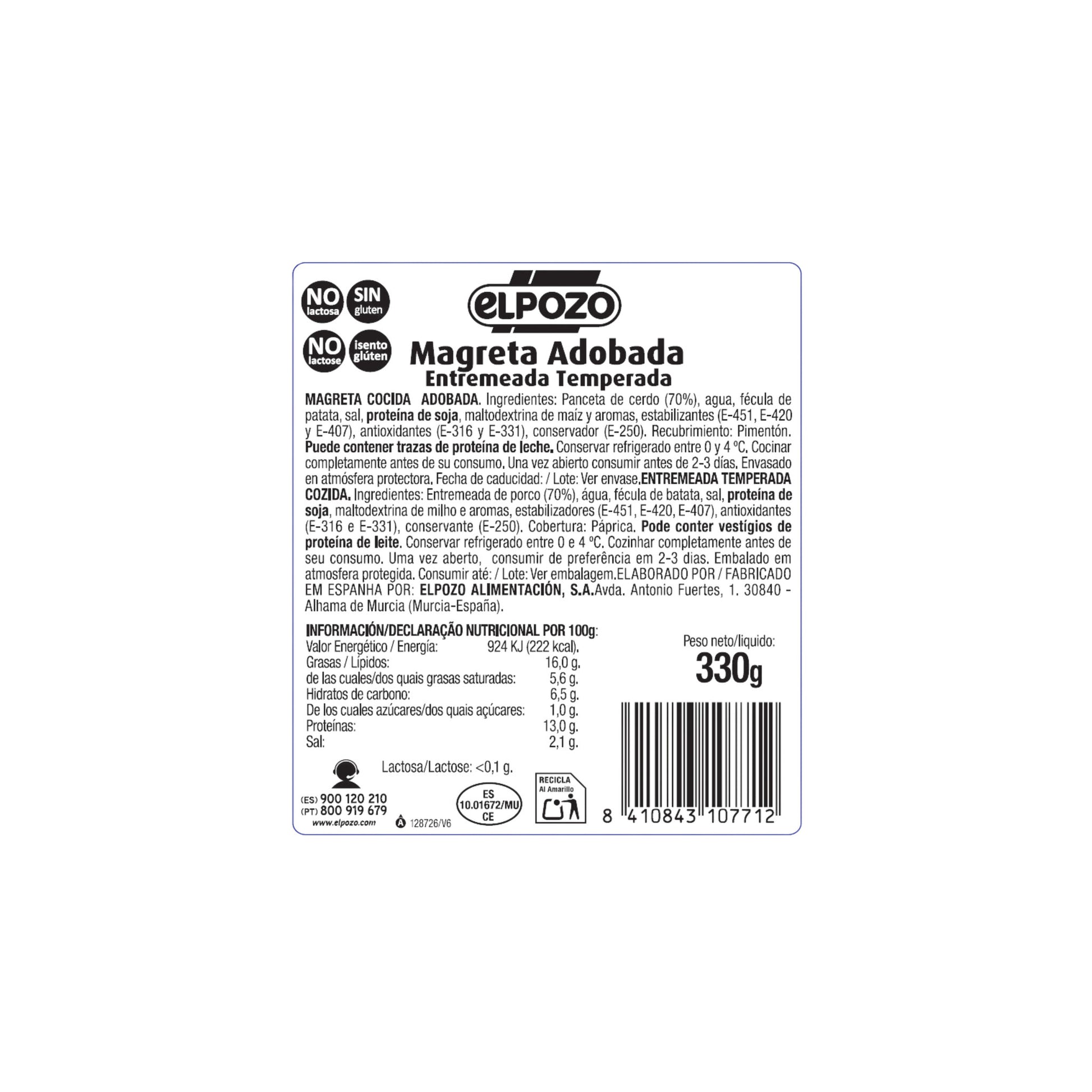 Magreta de cerdo adobada 330g El pozo